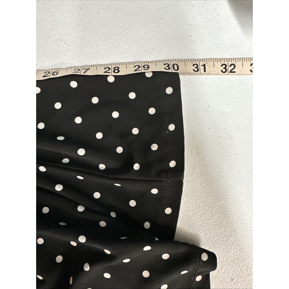 Anne Klein Size 14 Jumpsuit Black White Polka Dot Jersey Knit Tie Wide Leg - Picture 9 of 9